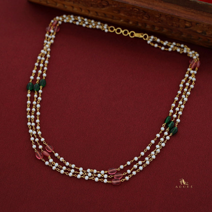 Tenille 3 Layer Multicolour Pearl Neckpiece