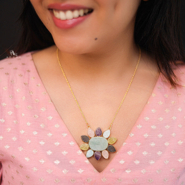 Pema Flower Raw Stone Neckpiece