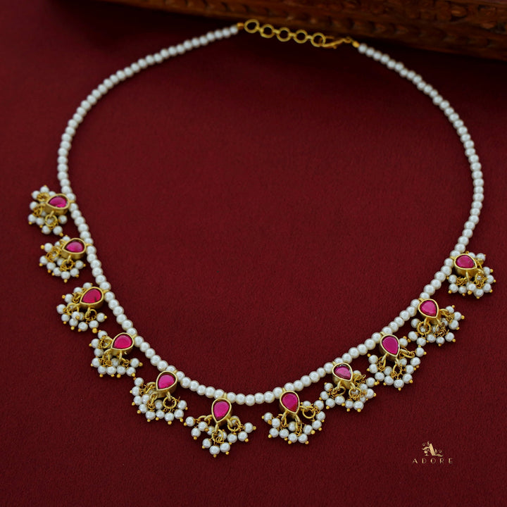 Niyah Jadau Kundan Pearl Drop Reversible Neckpiece