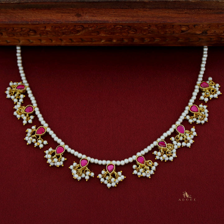 Niyah Jadau Kundan Pearl Drop Reversible Neckpiece