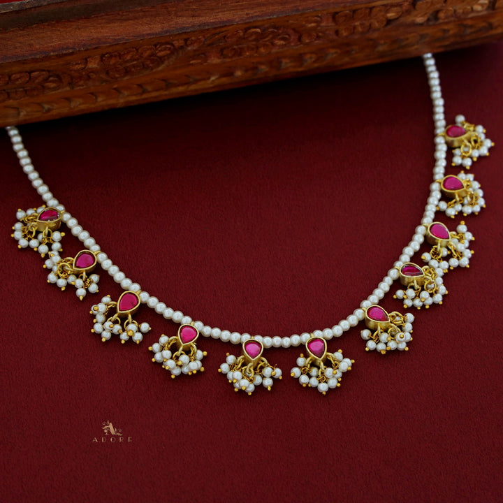 Niyah Jadau Kundan Pearl Drop Reversible Neckpiece