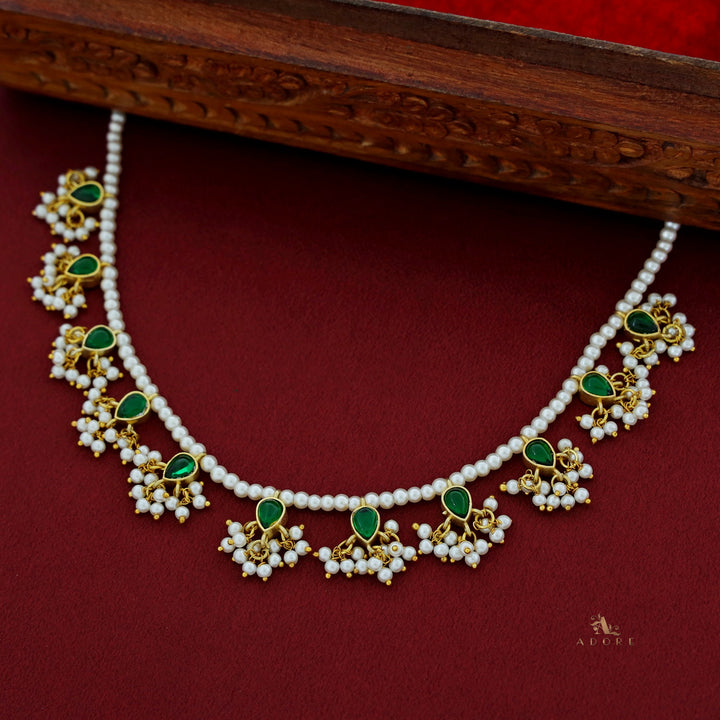 Niyah Jadau Kundan Pearl Drop Reversible Neckpiece