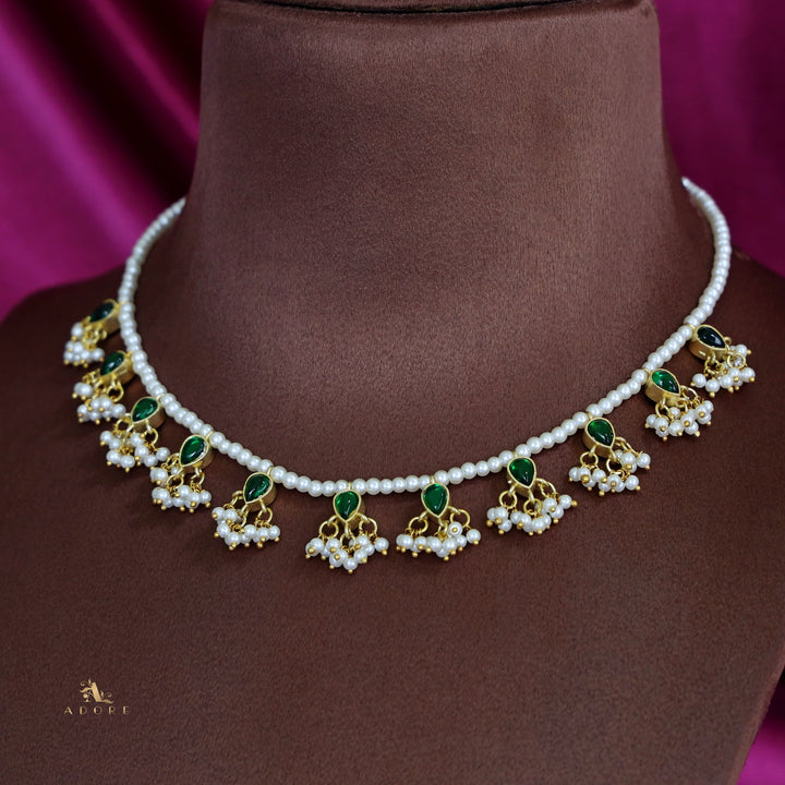 Niyah Jadau Kundan Pearl Drop Reversible Neckpiece