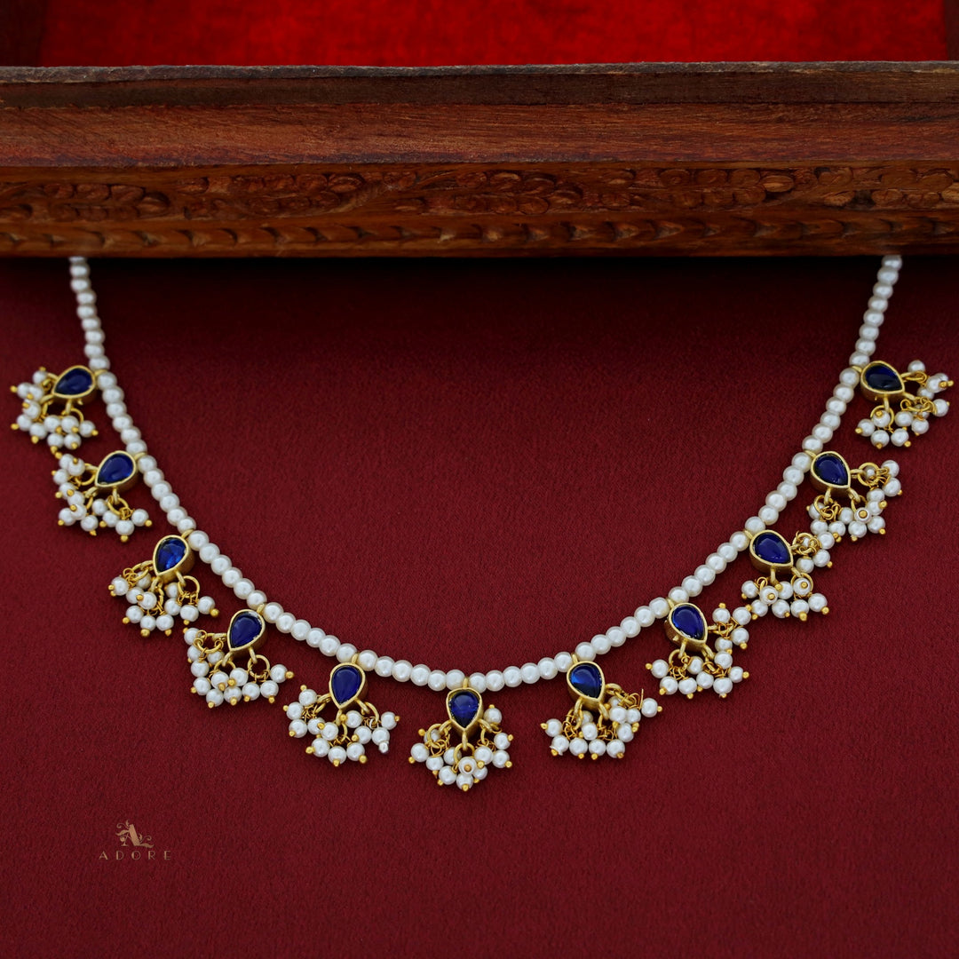 Niyah Jadau Kundan Pearl Drop Reversible Neckpiece