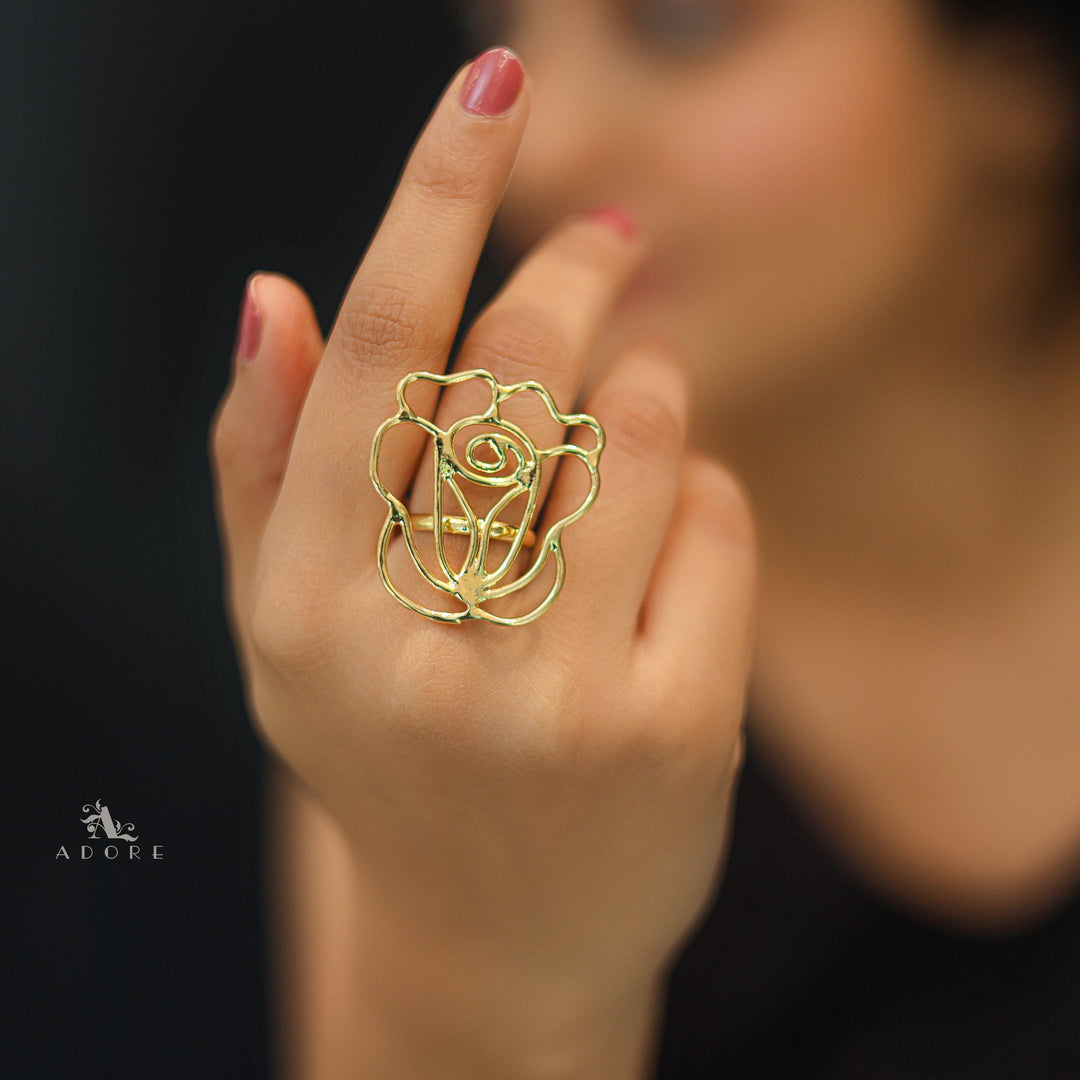 Golden Rose Bud Ring