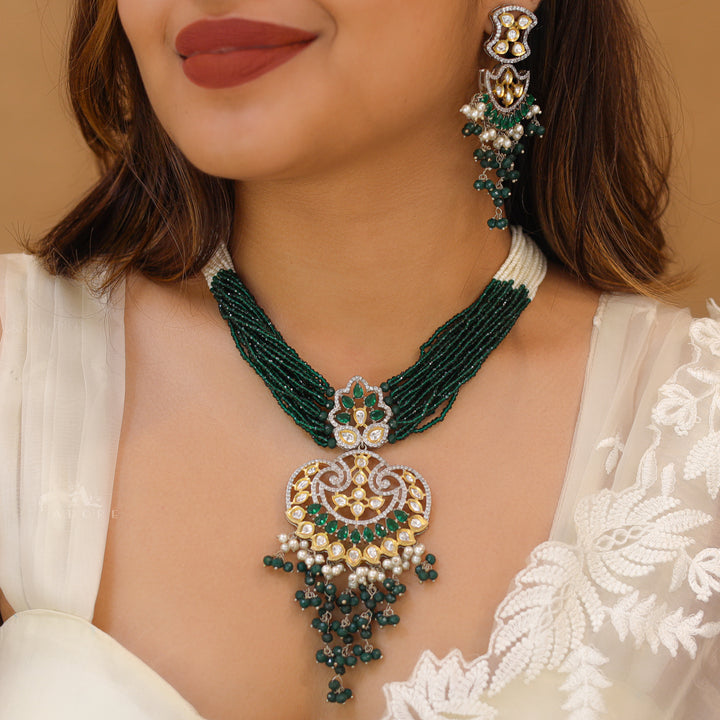 Swaraali Long Neckpiece With Earring