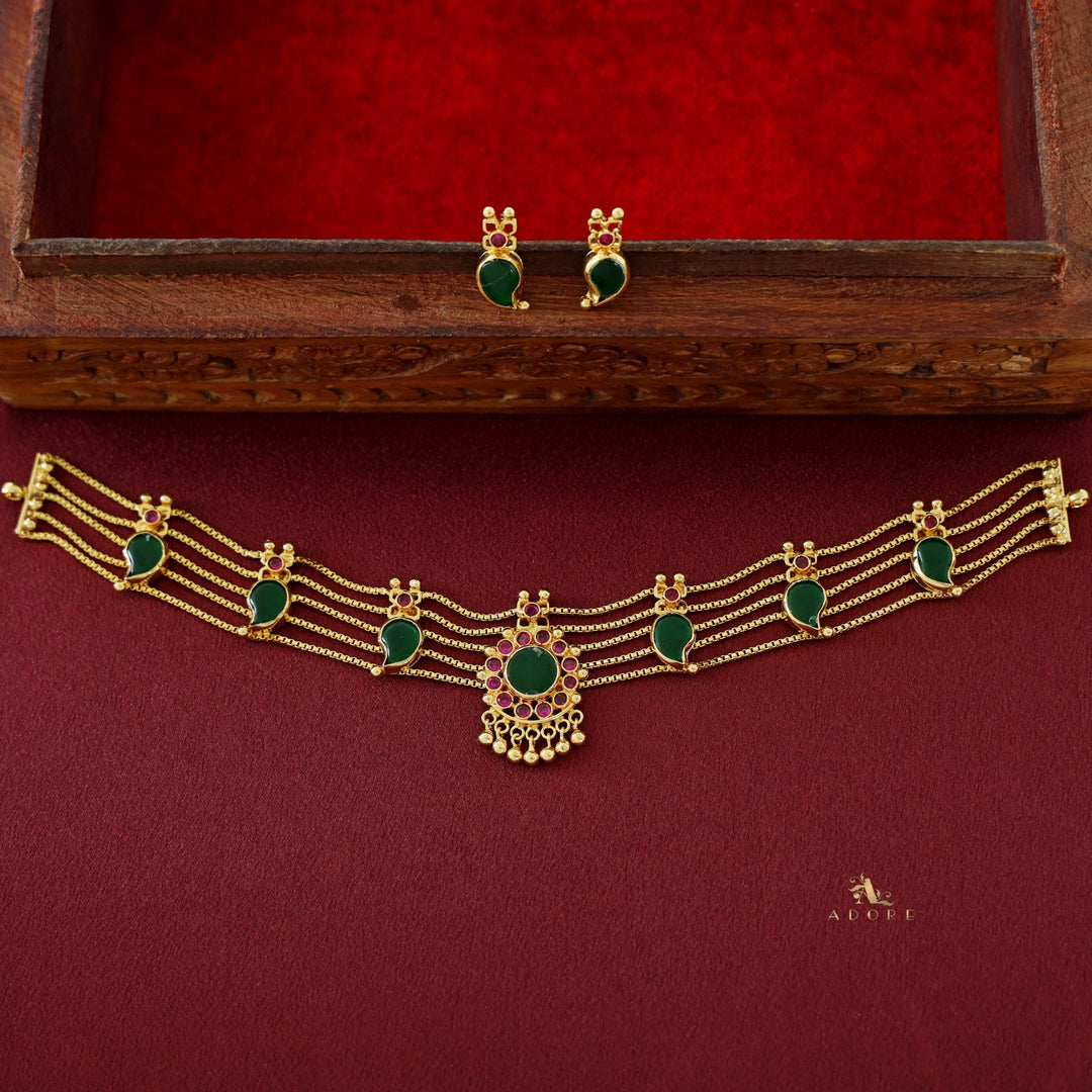 Samudra Multilayer Parampara  Choker With Earring