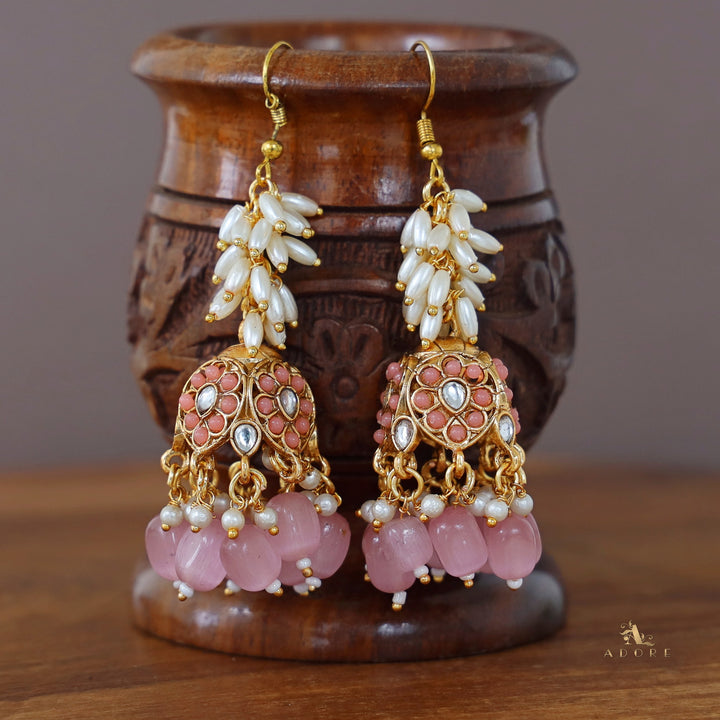 Archita Rice Pearl Drop Glossy Jhumka