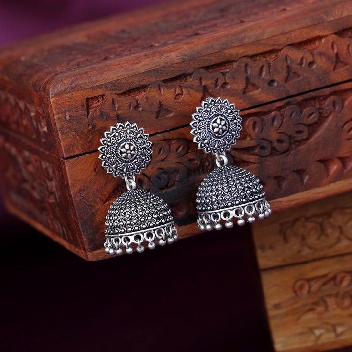 Nithyalaya Silver Jhumka