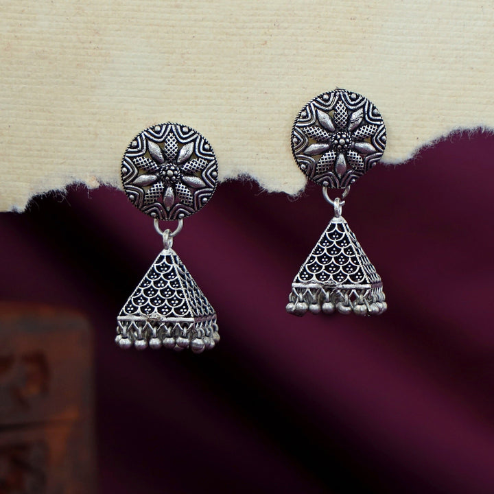 Evangeline Silver Pyramid Earring