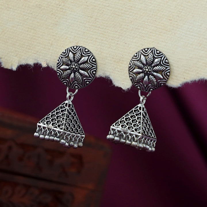 Evangeline Silver Pyramid Earring