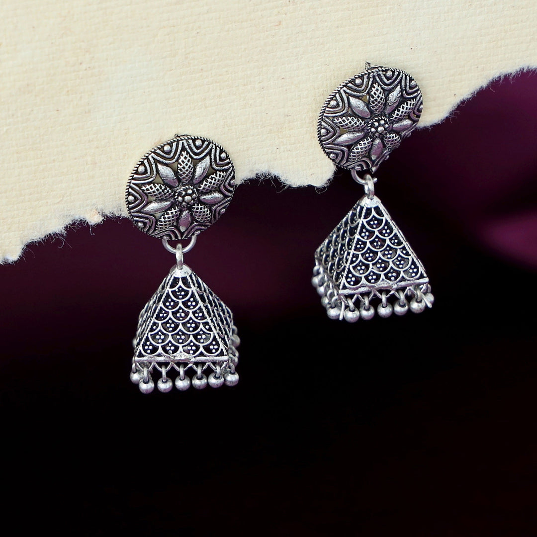 Evangeline Silver Pyramid Earring