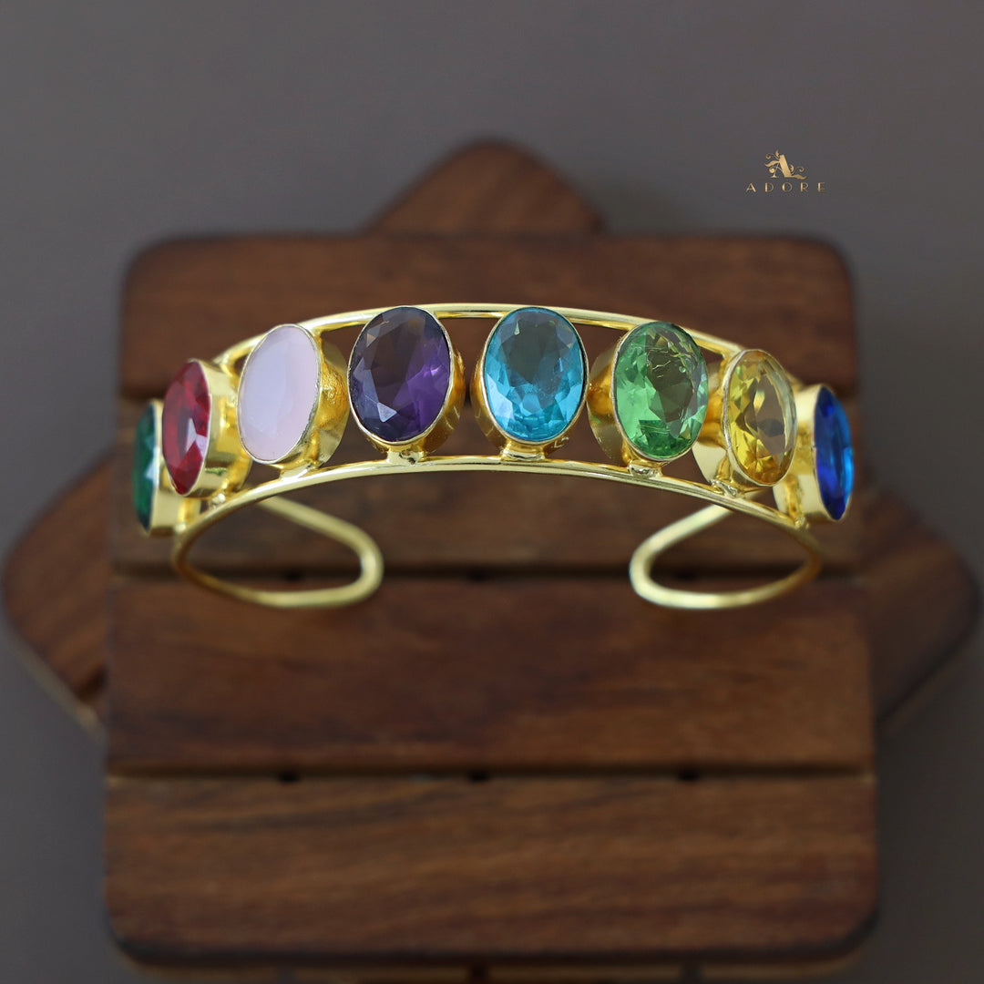 Golden Twin Layer 8 Oval Glossy Bangle