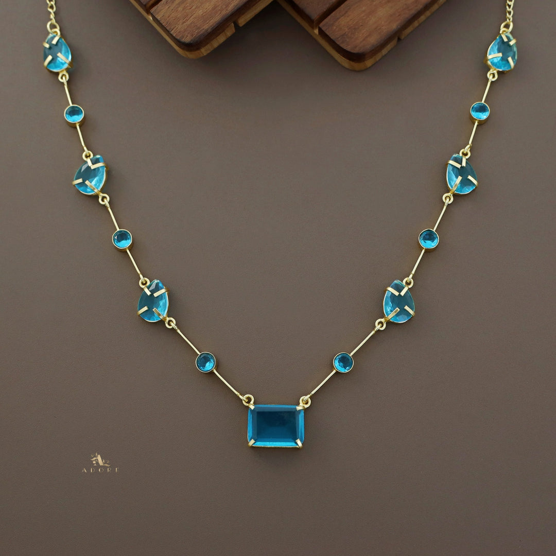 Amyra Multi Shape Glossy Stone Neckpiece