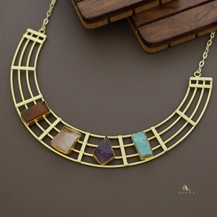 Stuti Golden Tetra Raw Stone Neckpiece