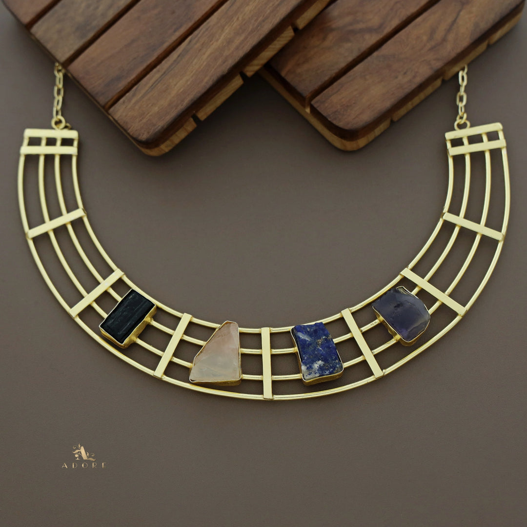 Stuti Golden Tetra Raw Stone Neckpiece