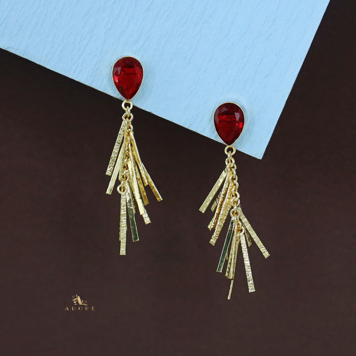 Golden Glossy Drop Branchy Earring