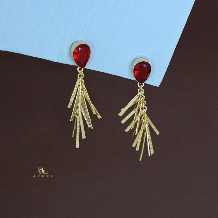 Golden Glossy Drop Branchy Earring