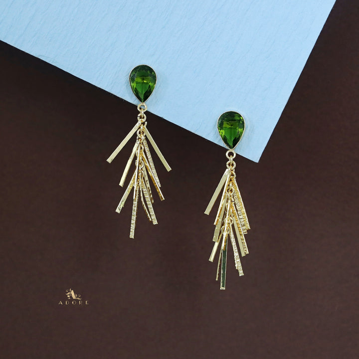 Golden Glossy Drop Branchy Earring