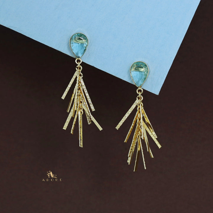 Golden Glossy Drop Branchy Earring