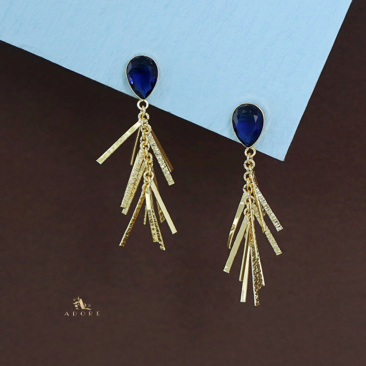 Golden Glossy Drop Branchy Earring