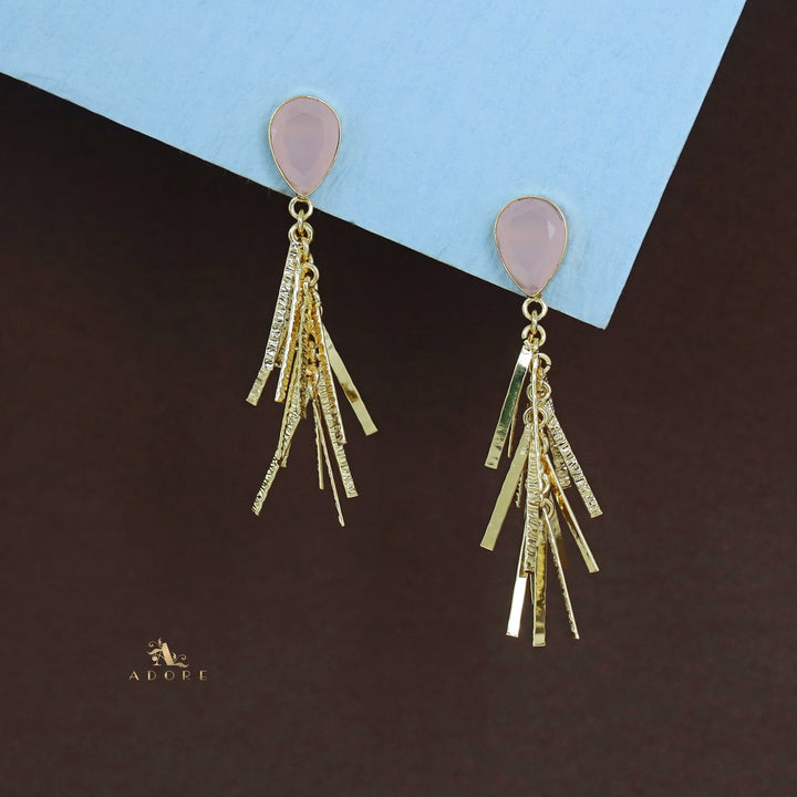 Golden Glossy Drop Branchy Earring