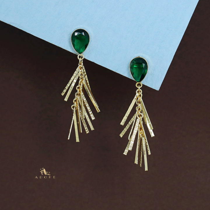 Golden Glossy Drop Branchy Earring