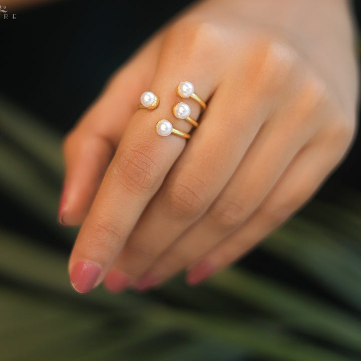 Golden 4 Pearl Ring