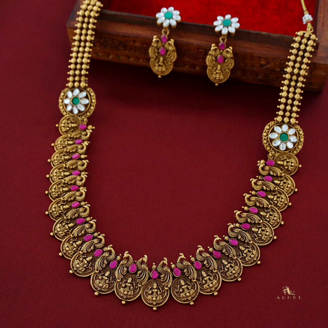 Mahavidya Mayoora Bridal Neckpiece With Earring