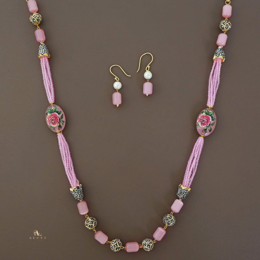 Melanie Beaded Long Neckpiece With Drop