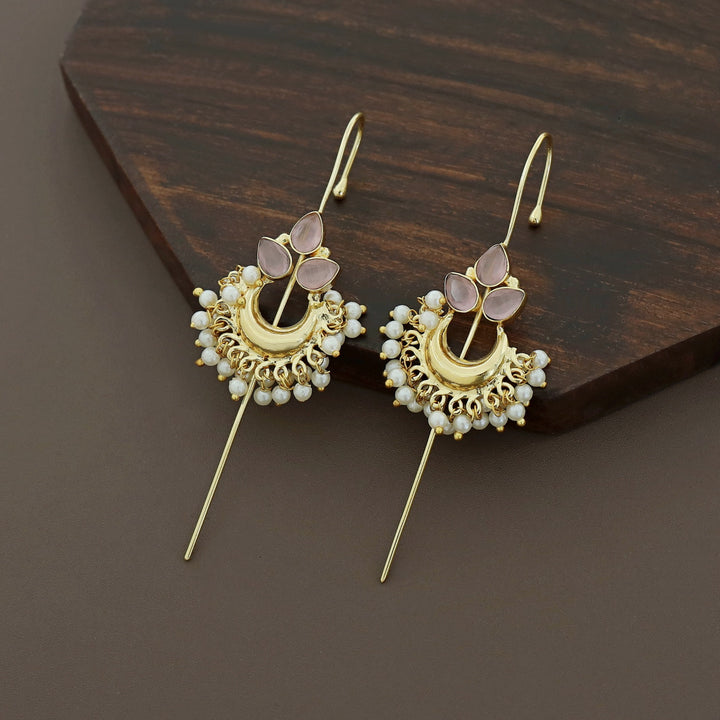 Ananya Golden Moon And Glossy Pearl Ear-Cuff