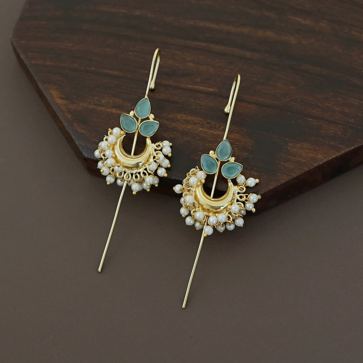 Ananya Golden Moon And Glossy Pearl Ear-Cuff