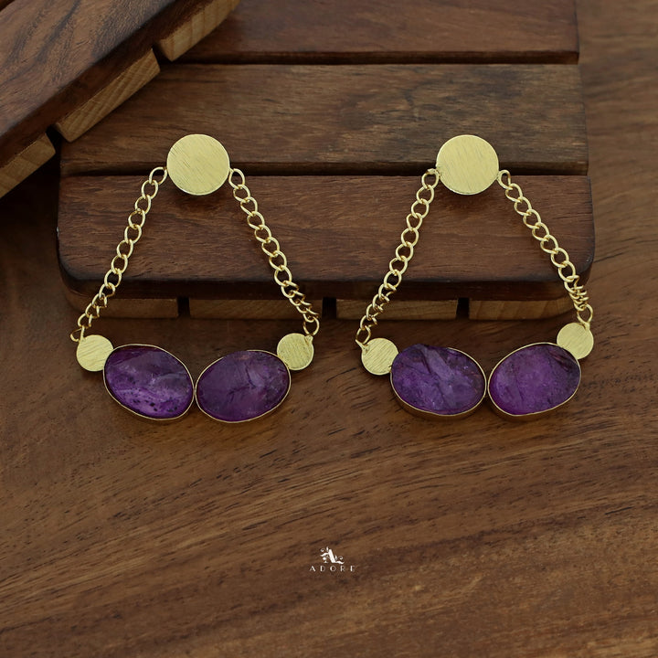 Venus Golden Pair Dyed Stone Earring