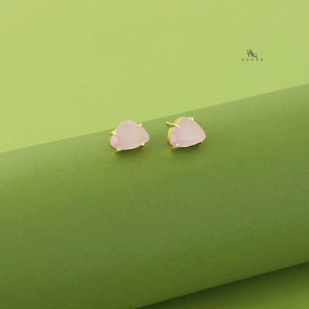 Ina Triangle Glossy Stone Earring