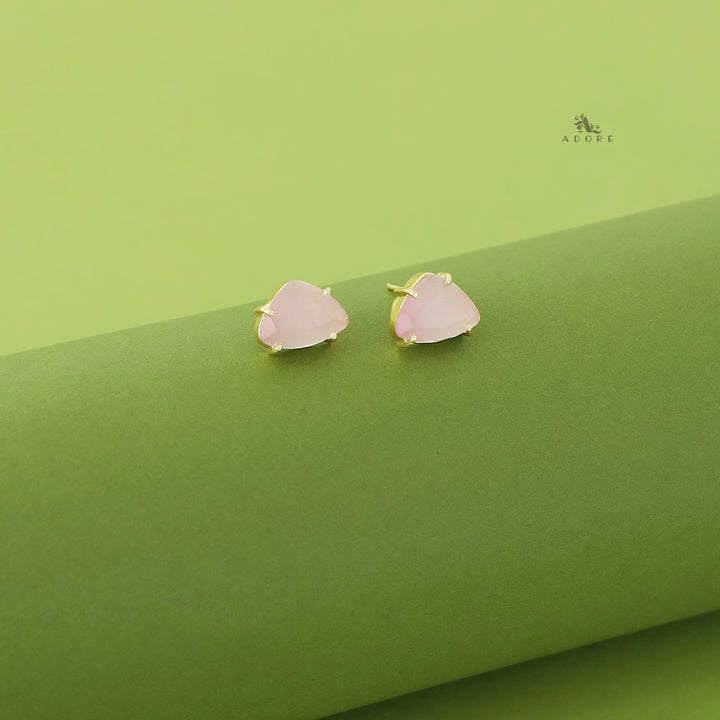 Ina Triangle Glossy Stone Earring