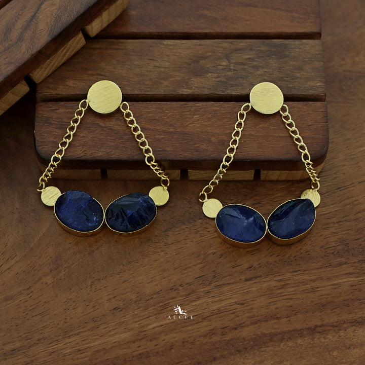 Venus Golden Pair Dyed Stone Earring