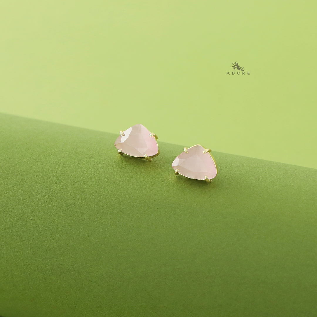 Ina Triangle Glossy Stone Earring