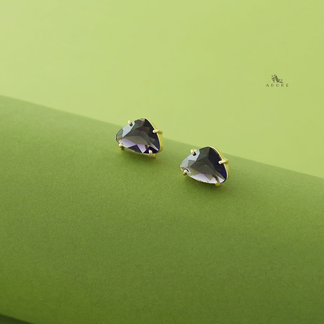 Ina Triangle Glossy Stone Earring