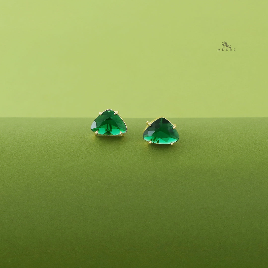 Ina Triangle Glossy Stone Earring