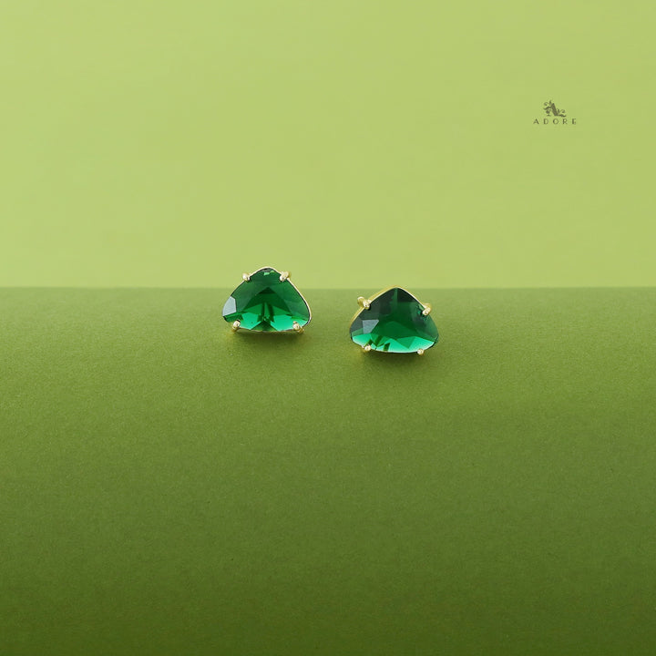 Ina Triangle Glossy Stone Earring