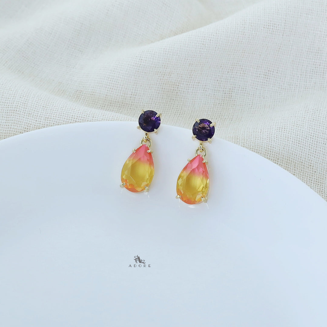 Elowen Ametrine Claw Round Rain Drop Earring