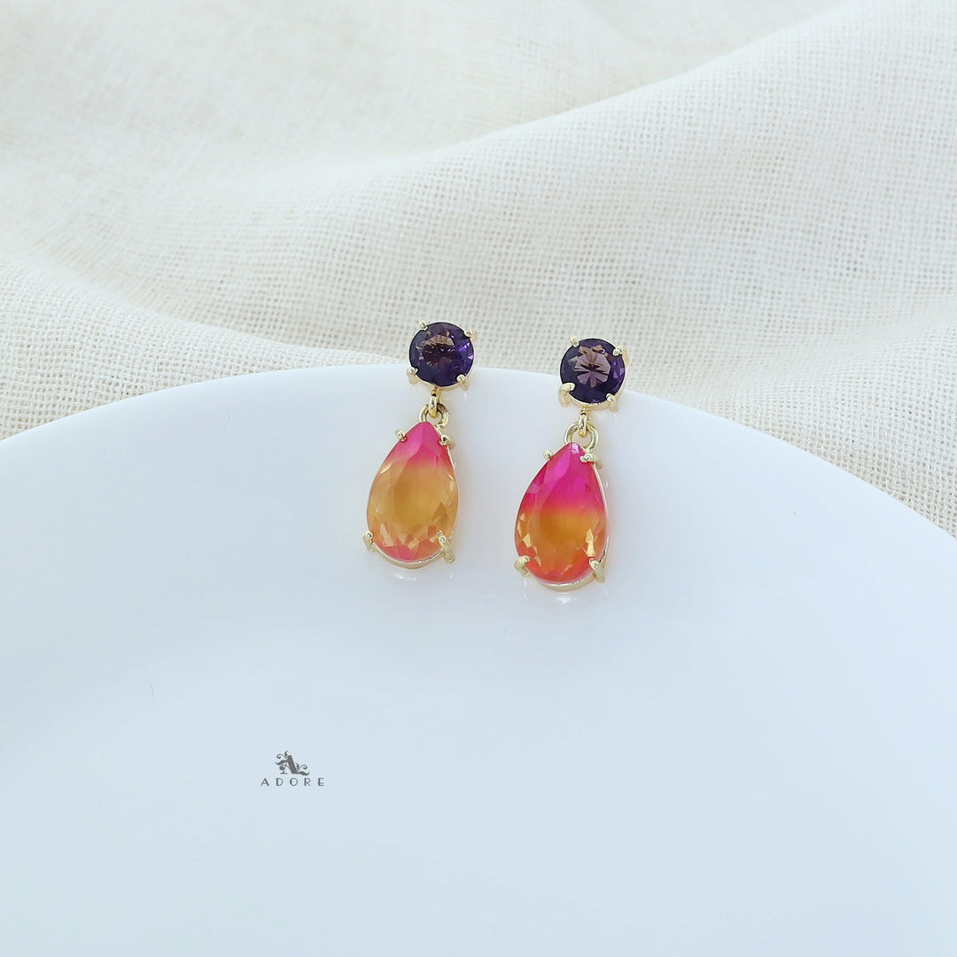 Elowen Ametrine Claw Round Rain Drop Earring