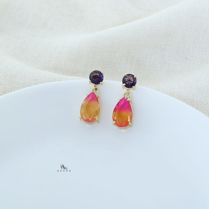 Elowen Ametrine Claw Round Rain Drop Earring