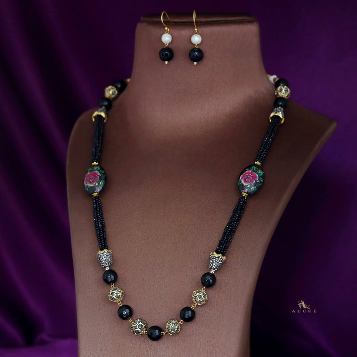 Denita Beaded Long Neckpiece With Drop