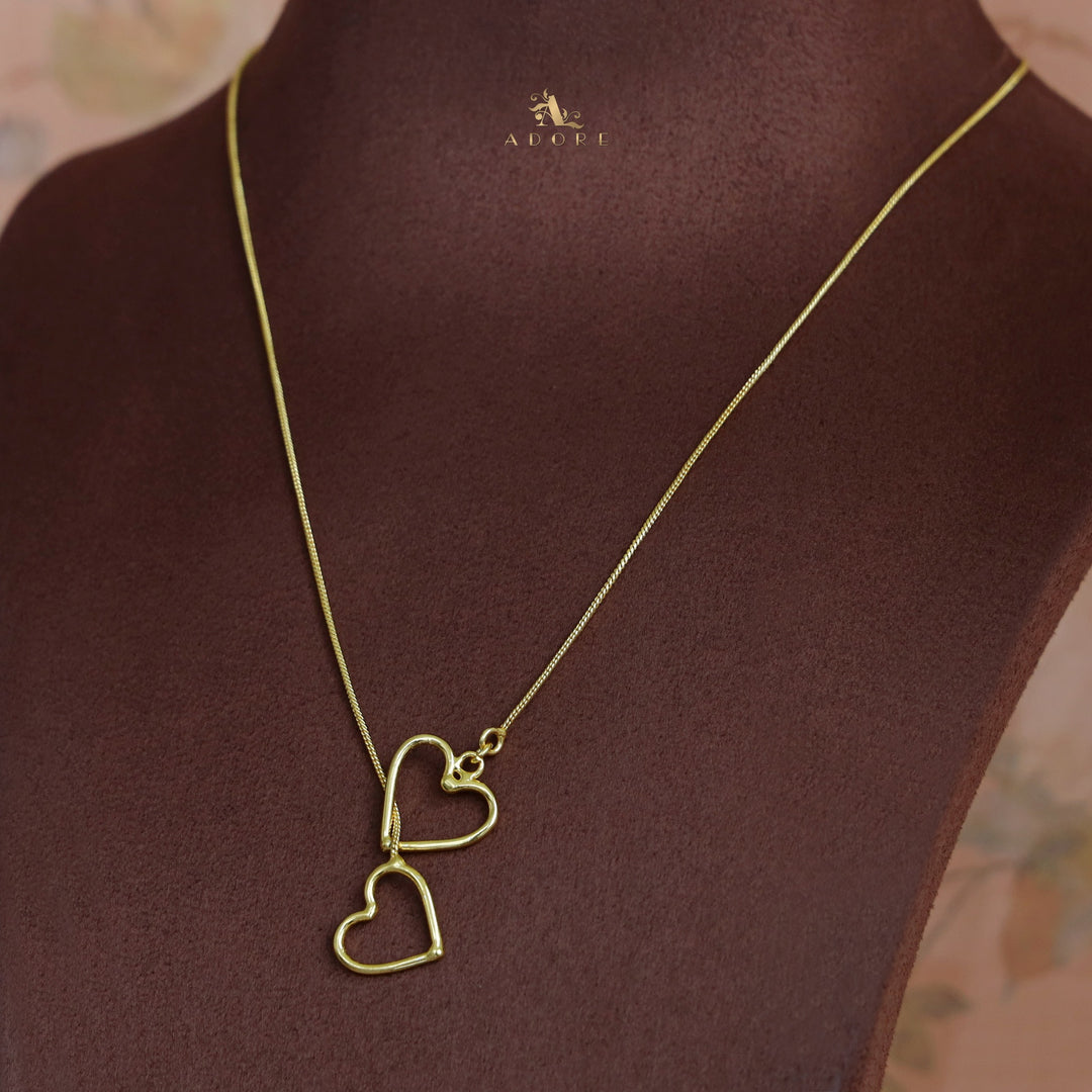 Golden Dual Heart Neckpiece