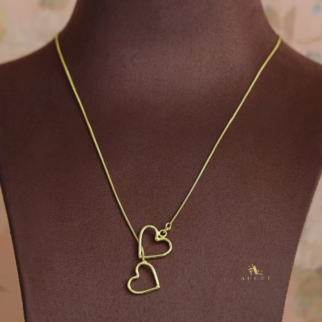 Golden Dual Heart Neckpiece