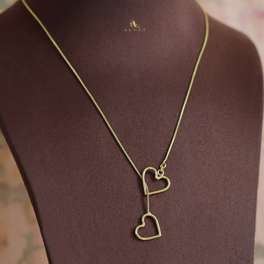 Golden Dual Heart Neckpiece