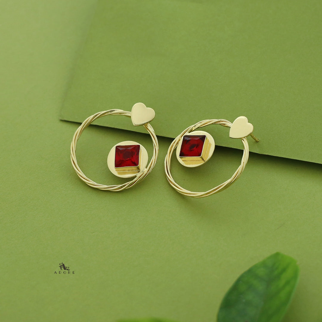 Hamsini Golden Love Glossy Earring