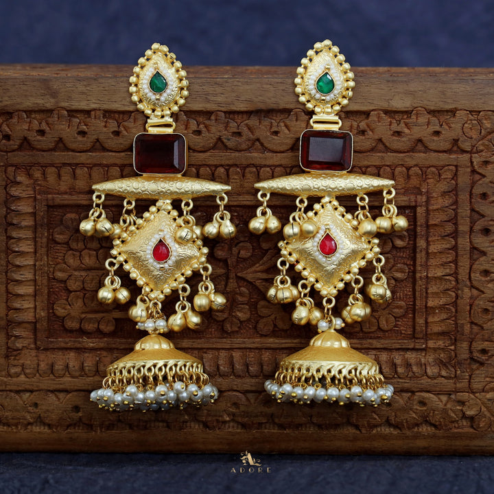 Amrita Golden Textured Diamond Ghungroo Earring