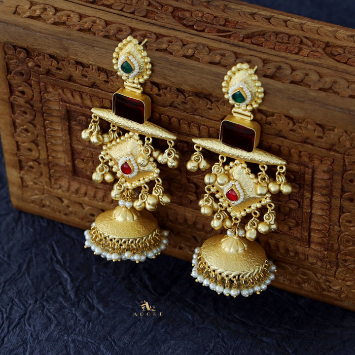 Amrita Golden Textured Diamond Ghungroo Earring